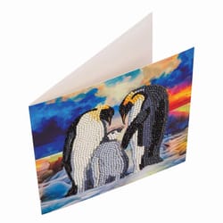 Crystal Art Craft Buddy Penguin Family Craft Card Kit Multicolored