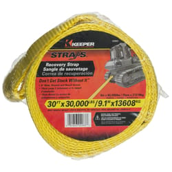 Keeper 6 in. W X 30 ft. L Yellow Vehicle Recovery Strap 30000 lb 1 pk