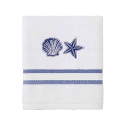 Avanti Linens Blue/White Cotton Fanshell and Starfish Hand Towel 1 pc