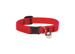 LupinePet Basic Solids Red Red Nylon Cat Collar