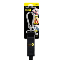 Wrap-It Hook 'n Hang 12 in. L Black Nylon/Steel/Velcro Storage Hook/Strap 150 lb. cap. 1 pk