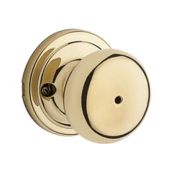 Kwikset Signature Series Hancock Knob Polished Brass Privacy Lockset Right or Left Handed