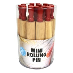 R&M International Corp 7 in. L X 1 in. D Wood Rolling Pin Brown/Red