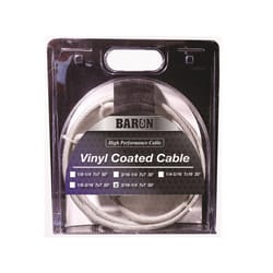 Baron Vinyl Coated Galvanized Steel 3/16-1/4 in. D X 50 ft. L Aircraft Cable