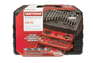 Craftsman  3/8 in.  x 1/4, 3/8 and 1/2 in. drive  Metric and SAE  6 Point Socket Wrench Set  240 pc. 