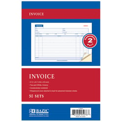 Bazic Products 5-9/16 in. W X 8-7/16 in. L White/Yellow Carbonless Invoice Book