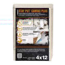 Trimaco Stay Put 4 ft. W X 12 ft. L Canvas Drop Cloth 1 pk