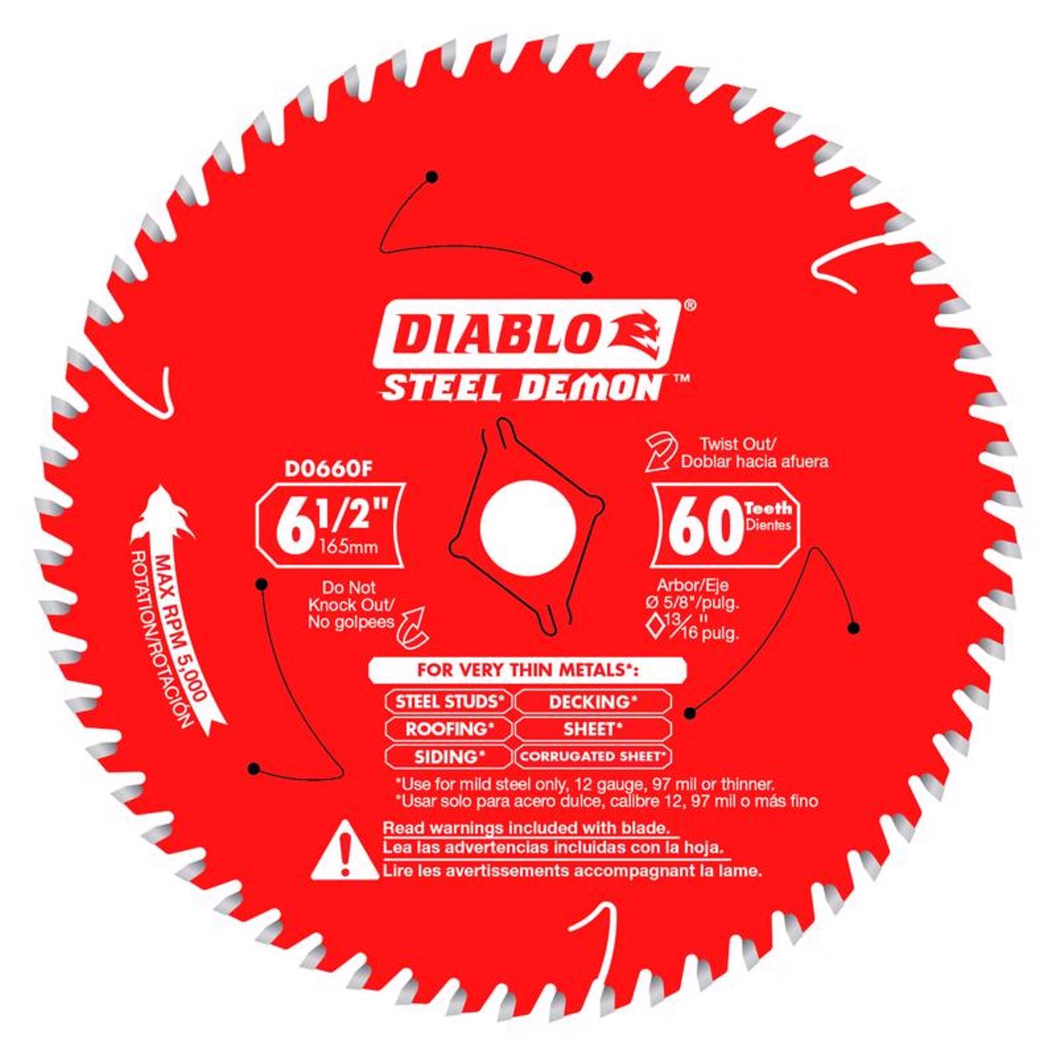 Diablo Steel Demon 6-1/2 in. D X 5/8 in. TiCo Hi-Density Carbide Metal Saw Blade 60 teeth 1 pk Sansujyuku sansujyuku.com