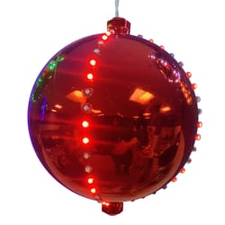 Celebrations Platinum LED Red 6 in. Lighted Ornament Hanging Decor