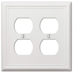 Amerelle Chelsea White 2 gang Stamped Steel Duplex Wall Plate 1 pk