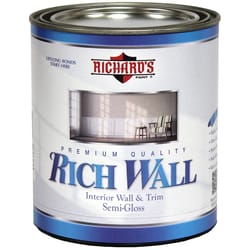 Richard's Paint Rich Wall Semi-Gloss Tint Base Interior Latex Wall+Trim Paint Interior 3 qt