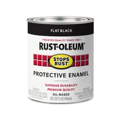 Rust-Oleum Stops Rust Indoor and Outdoor Flat Black Rust Prevention Paint 1 qt