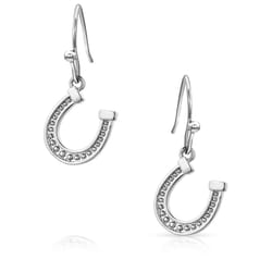 Montana Silversmiths Women's Dainty Horseshoe Silver Earrings Water Resistant