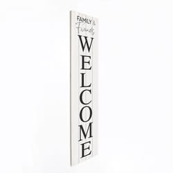 P Graham Dunn Multicolored Wood 60 in. H X 14 in. L X 0.75 in. W Family and Friends Welcome Porch Si