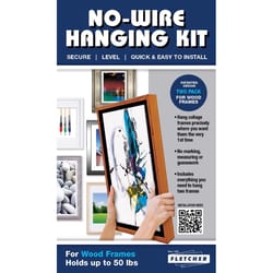 Wood Frame No Wire Picture Hanging Kit 50 lb 2 pk