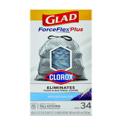 Glad Force Flex Plus 13 gal Mountain Air Tall Kitchen Bags Drawstring 34 pk