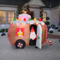 Gemmy LED 5.5 ft. Gingerbread Trailer Inflatable