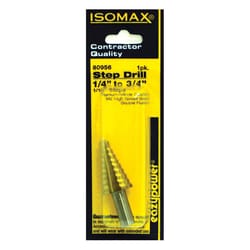 Eazypower Isomax 1/4 in. M2 Steel Step Drill Bit 1 pc