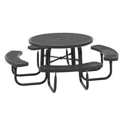 UltraSite Metal Black 46 in. Round Picnic Table