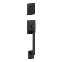 Schlage F Series Century Matte Black Handleset 1-3/4 in.