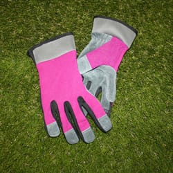 MidWest Quality Gloves M Split Leather Gray/Pink Gloves