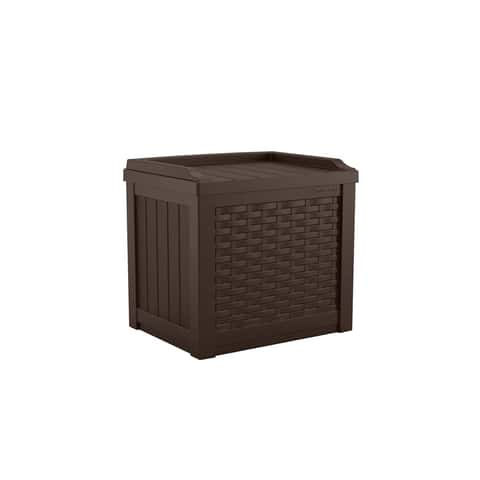 Suncast Resin Outdoor Storage Deck Box, Medium, Brown, 50-Gal