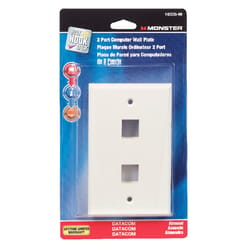 Monster Just Hook It Up Almond 2 gang Plastic Keystone Wall Plate 1 pk