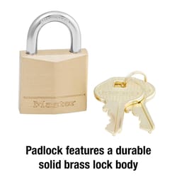 Master Lock 1 in. H X 5/16 in. W X 1-3/16 in. L Brass 4-Pin Cylinder Exterior Padlock