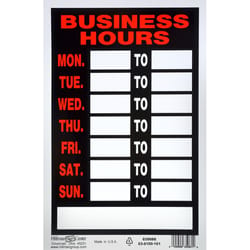 HILLMAN English Black Hours Sign 12 in. H X 8 in. W