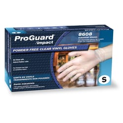 Impact Pro-Guard Vinyl Disposable Gloves Small Clear Powder Free 100 pk