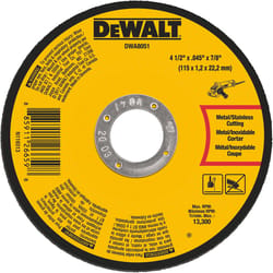 DeWalt 4-1/2 in. D X 7/8 in. Aluminum Oxide Metal Cutting Wheel 1 pc
