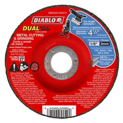 Diablo 4-1/2 in. D X 7/8 in. Aluminum Oxide Metal Dual Cut and Grind Disc 1 pk