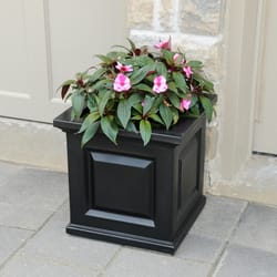 Mayne Nantucket 16 in. H X 16 in. W X 16 in. D Plastic Planter Box Black