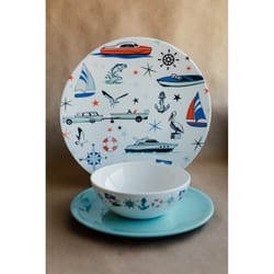 Camp Casual Multicolored Melamine Vintage RV Dinnerware Set 6 pc