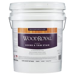 Ace Wood Royal Solid Tintable Flat Ultra White Base Acrylic Latex Siding and Trim Stain 5 gal