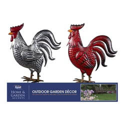 Alpine Multicolored Metal 14 in. H Rooster Outdoor Garden Stake
