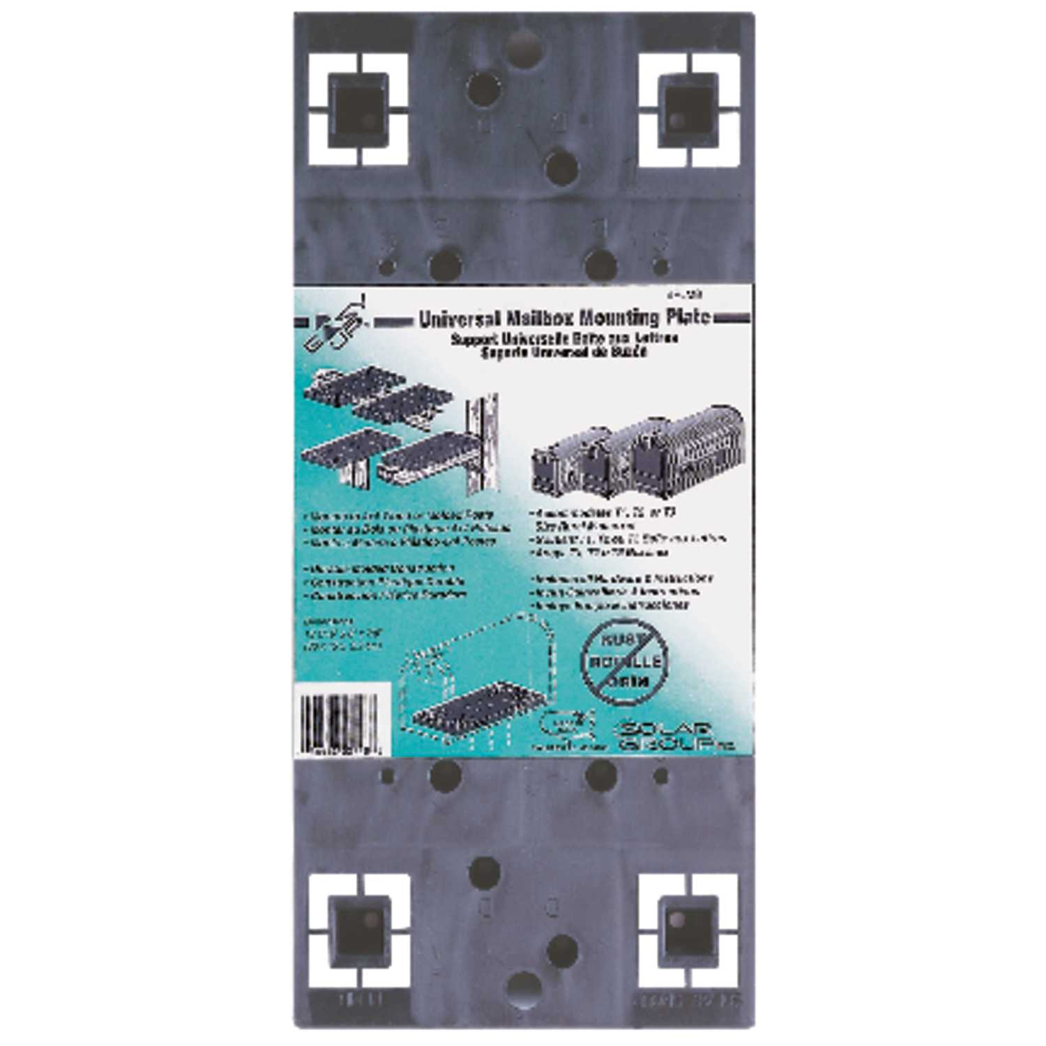 Gibraltar Mailboxes Black Plastic Mailbox Mounting Board 131/16 in. L