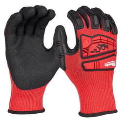 Milwaukee Impact Unisex Nitrile Dipped Gloves Black/Red XL 1 pk