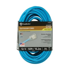 Southwire Indoor or Outdoor 50 ft. L Blue Extension Cord 12/3