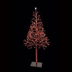 Holiday Bright Lights LED Red 42 in. Lighted Shimmering Tree Yard Decor