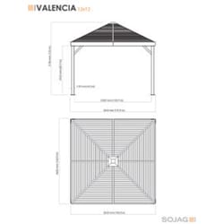 Sojag Valencia Gazebo 10 ft. H X 12 ft. W X 12 ft. L