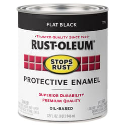 Rust-Oleum Stops Rust Indoor and Outdoor Flat Black Oil-Based Protective Paint 1 qt