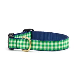 Up Country Lime Gingham Nylon Dog Collar Small