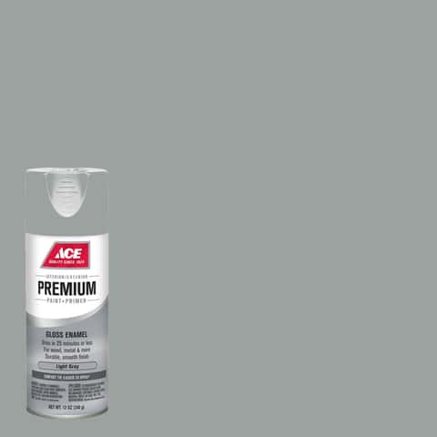 Ace Premium Gloss Light Gray Paint + Primer Enamel Spray 12 oz - Ace ...