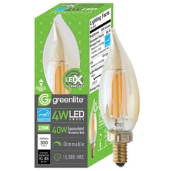 Greenlite C10 E12 (Candelabra) LED Flame Bulb Warm White 40 W 1 pk