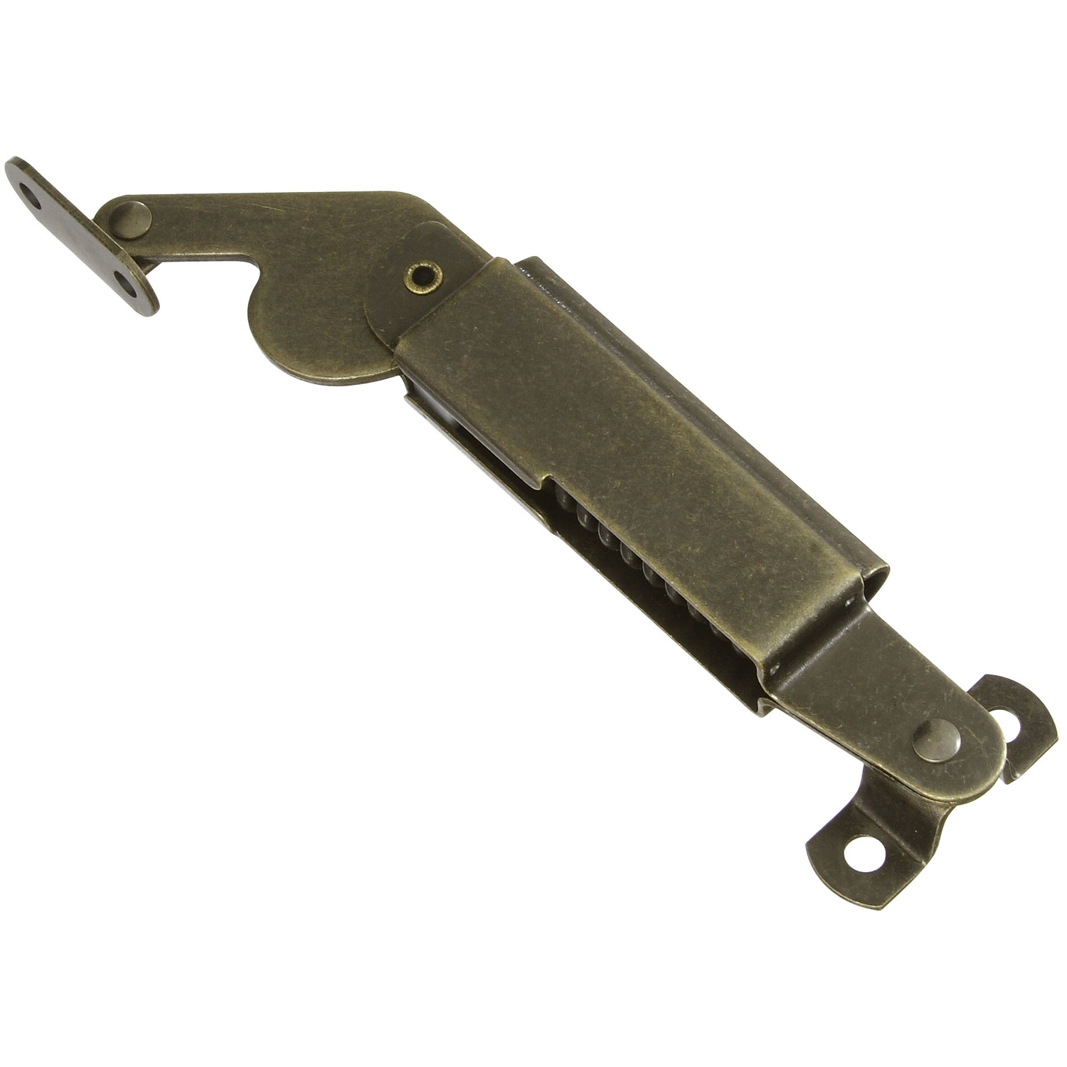 National Hardware Antique Brass Steel Right Hand Mount Spring Lid ...