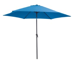 Living Accents 9 ft. Tiltable Royal Blue Market Umbrella