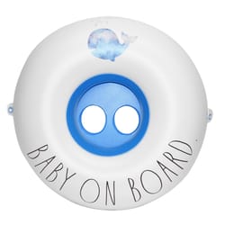 CocoNut Float Rae Dunn Blue/White Vinyl Inflatable Baby Float