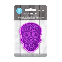 R&M International Purple Metal/Plastic Cookie Stamp