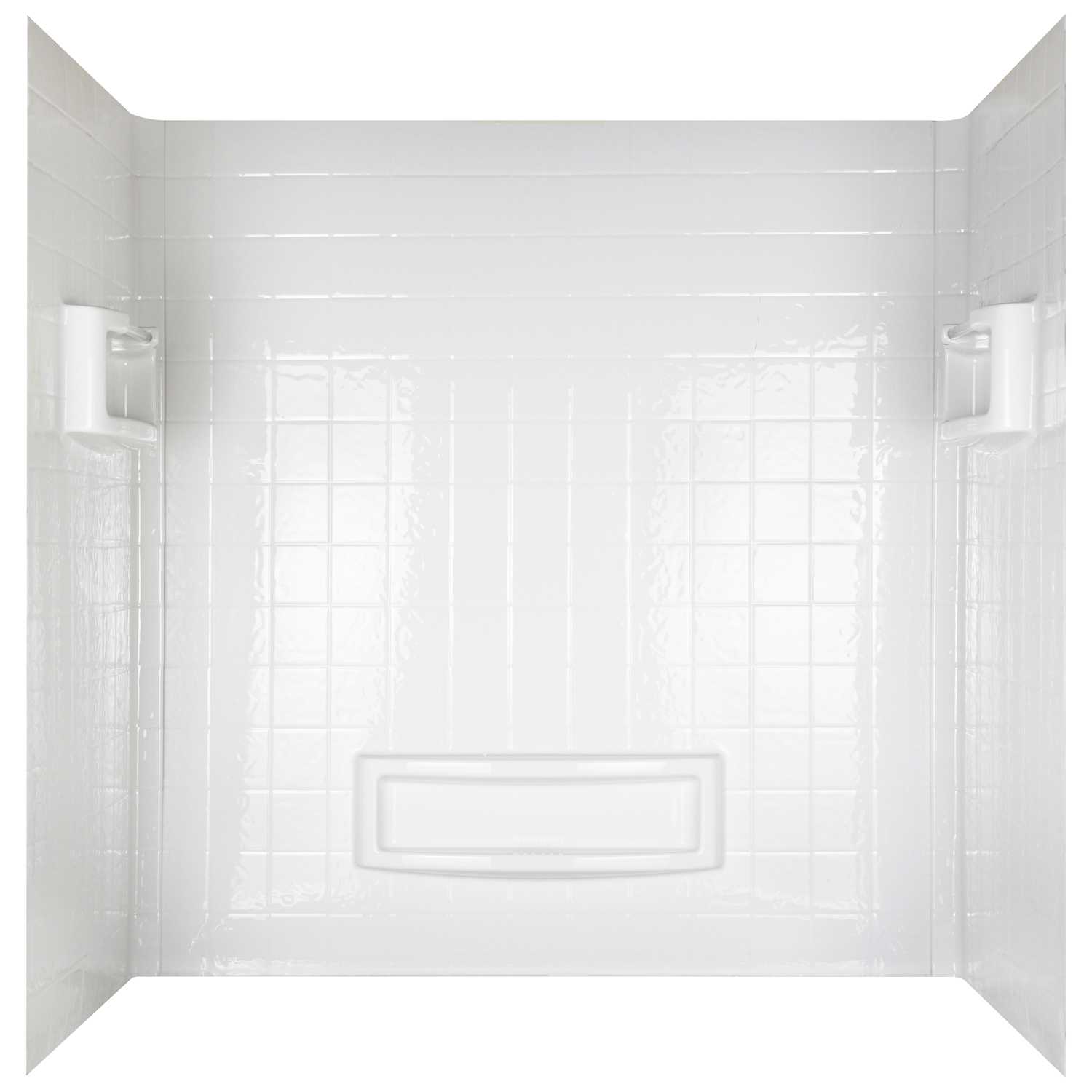 Asb Distinction 60 In H X 60 In W X 32 In L White Bathtub Wall